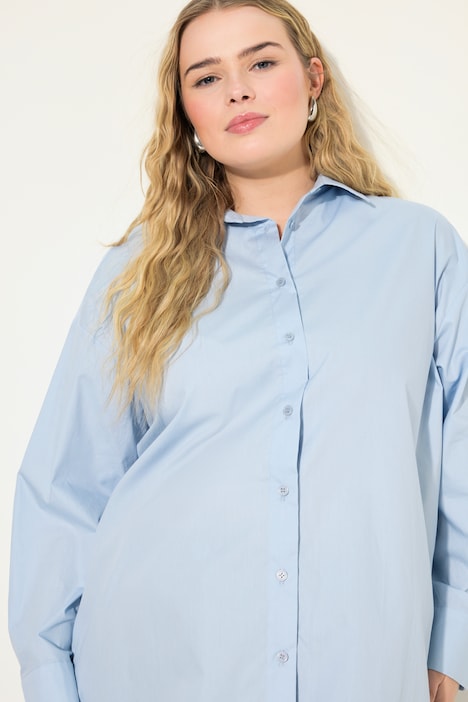 Bluse, oversized, Rücken-Knopfleiste, Langarm