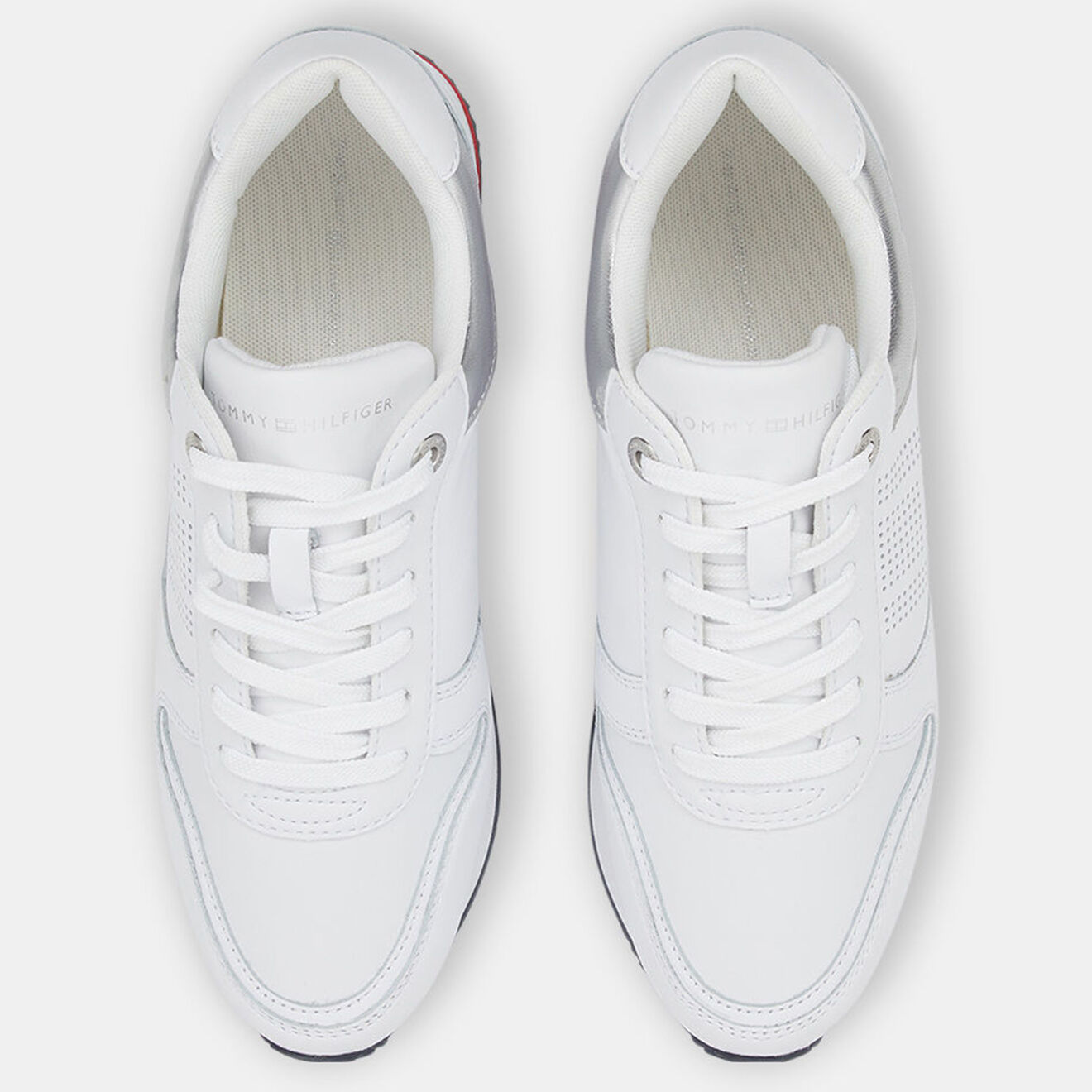 Tommy Hilfiger Baskets running compensées en Cuir Active blanches