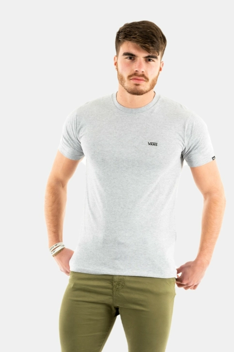 tee shirt vans left chest logo atj1 athletic heather/black