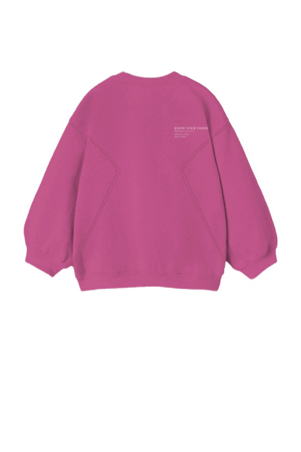 NAME IT sweater NKFNAKONN met tekst donkerroze
