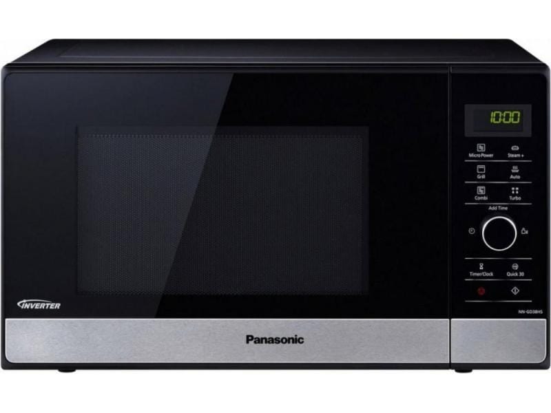 Panasonic Mikrowelle NN-GD38 HSWPG Schwarz/Silber Mikrowelle mit Grill und Dampfgarer