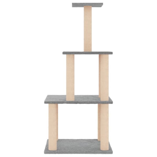 vidaXL Kattetre med klorestolper i sisal lysegrå 111 cm
