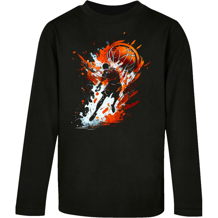 F4NT4STIC Longsleeve Shirt Basketball Spieler schwarz