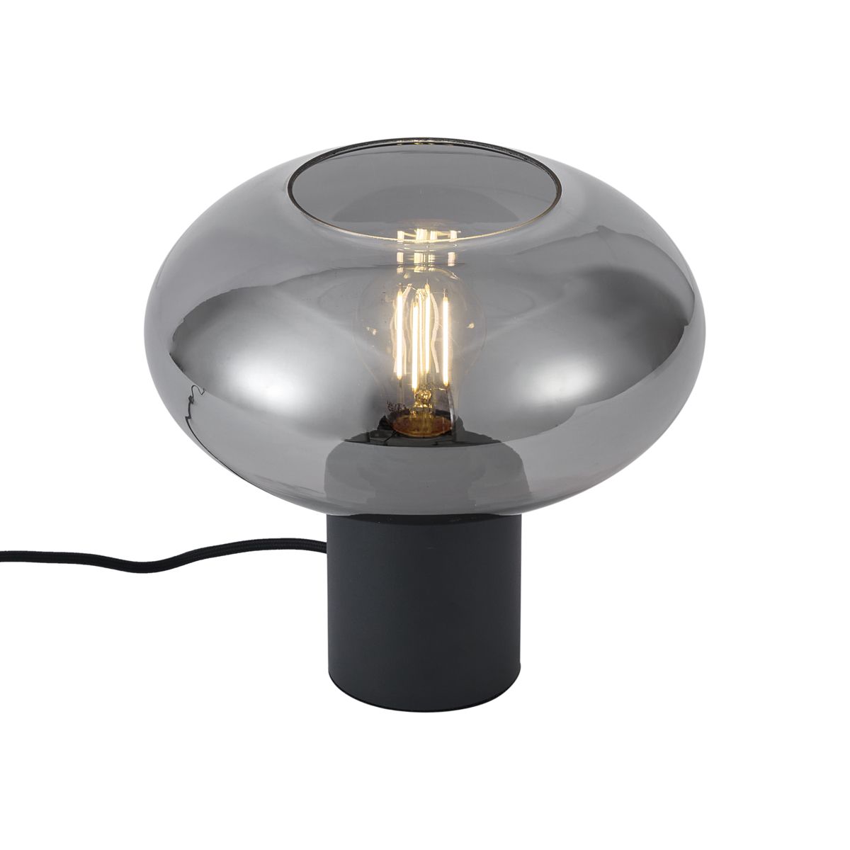 Design tafellamp zwart met smoke glas - Umbrella