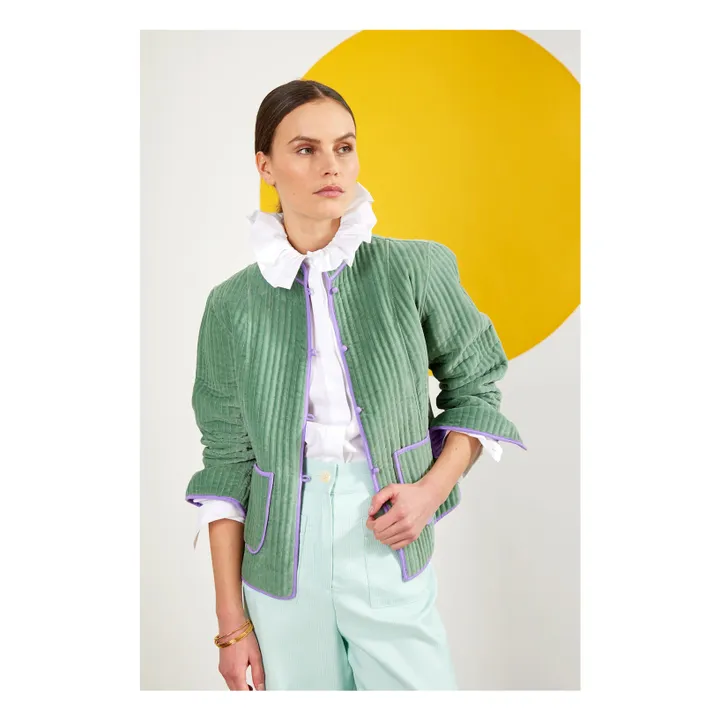 Maria de la Orden Veste Matelassée Fittonia | Bleu Vert