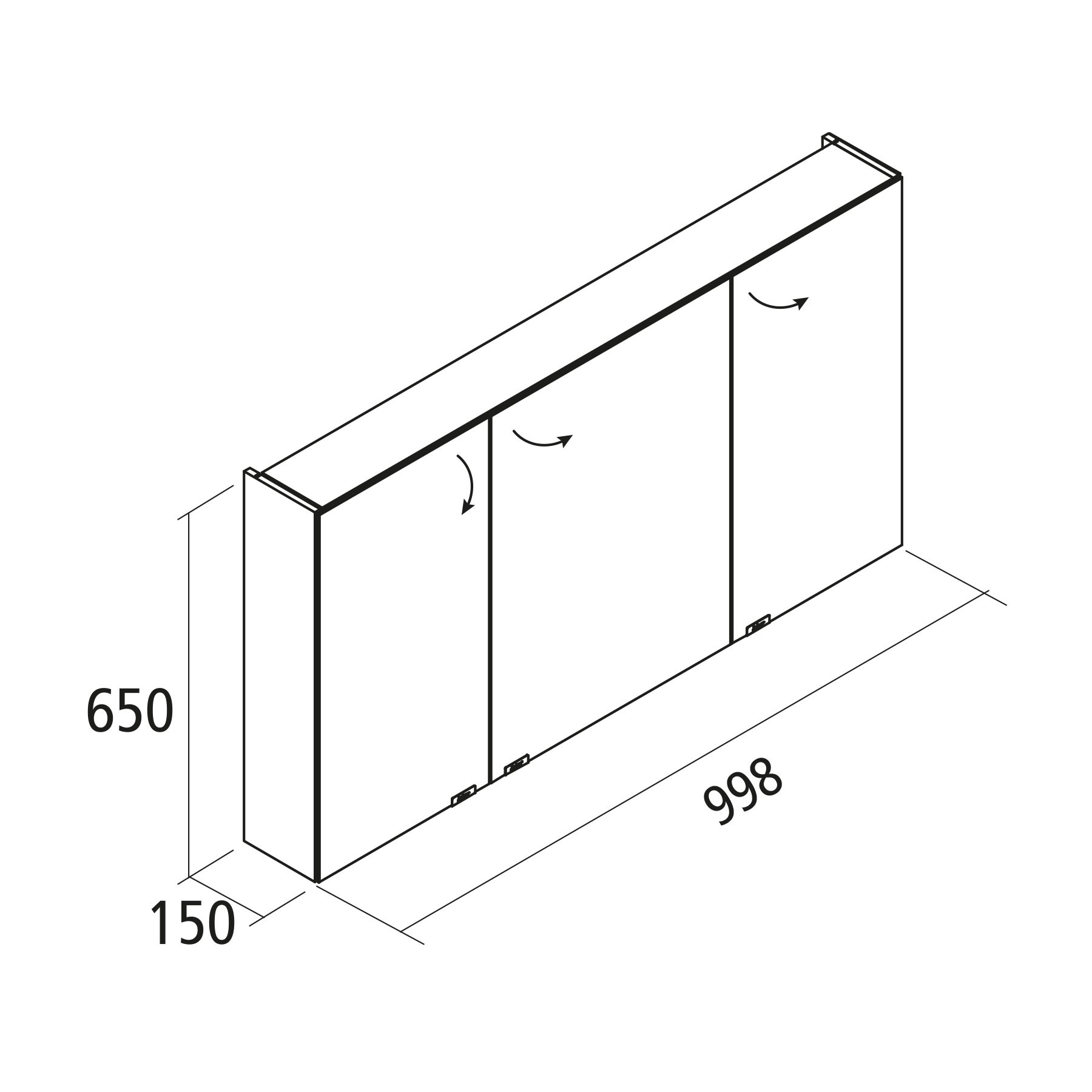 Muebles Ally spiegelkast 100x65cm