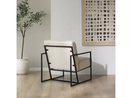 Fauteuil textile et métal Beige 64x80