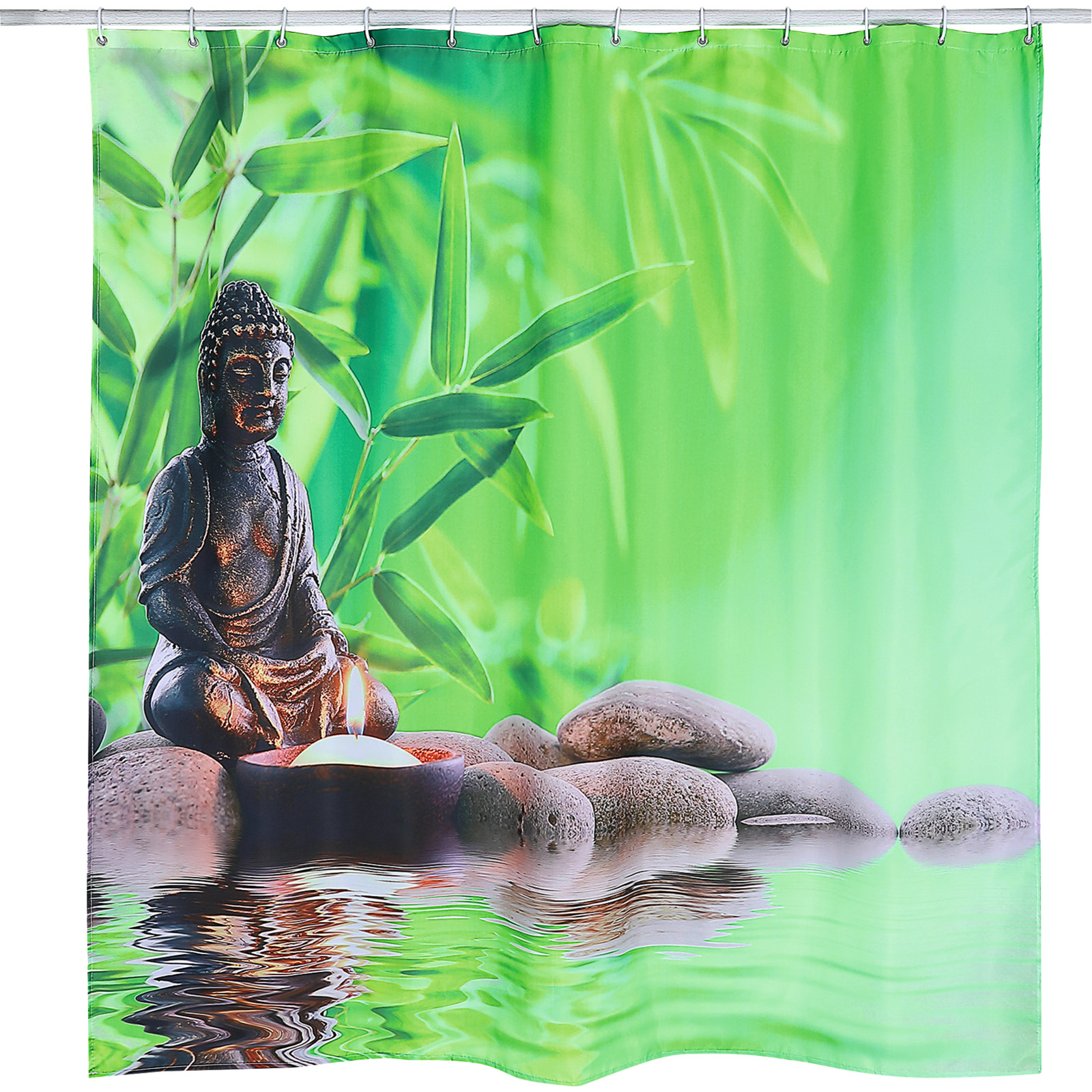Duschvorhang Budha green 180x180cm