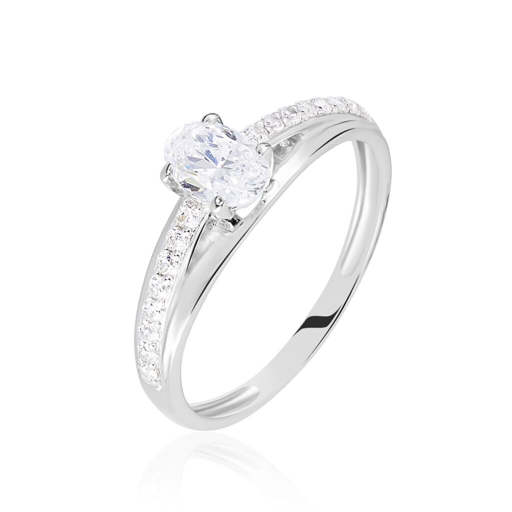 Bague Solitaire Tahyss Or Blanc Oxyde De Zirconium