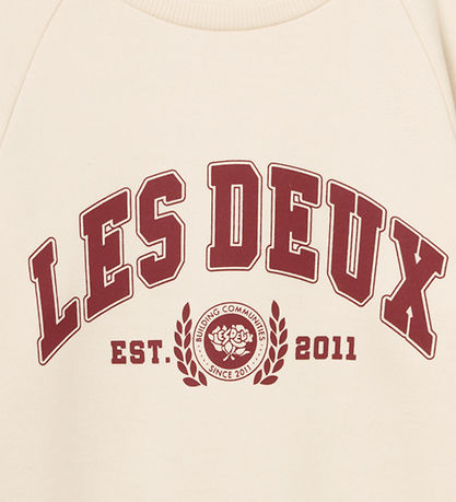 Les Deux Sweatshirt - Universität - Light Ivory/Burnt Red