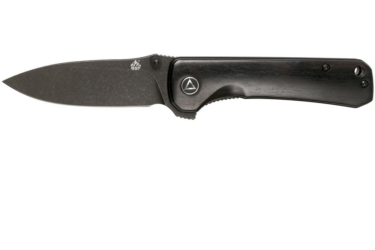 QSP Knife Hawk QS131-P2 Ebony Wood, Blackwashed, zakmes