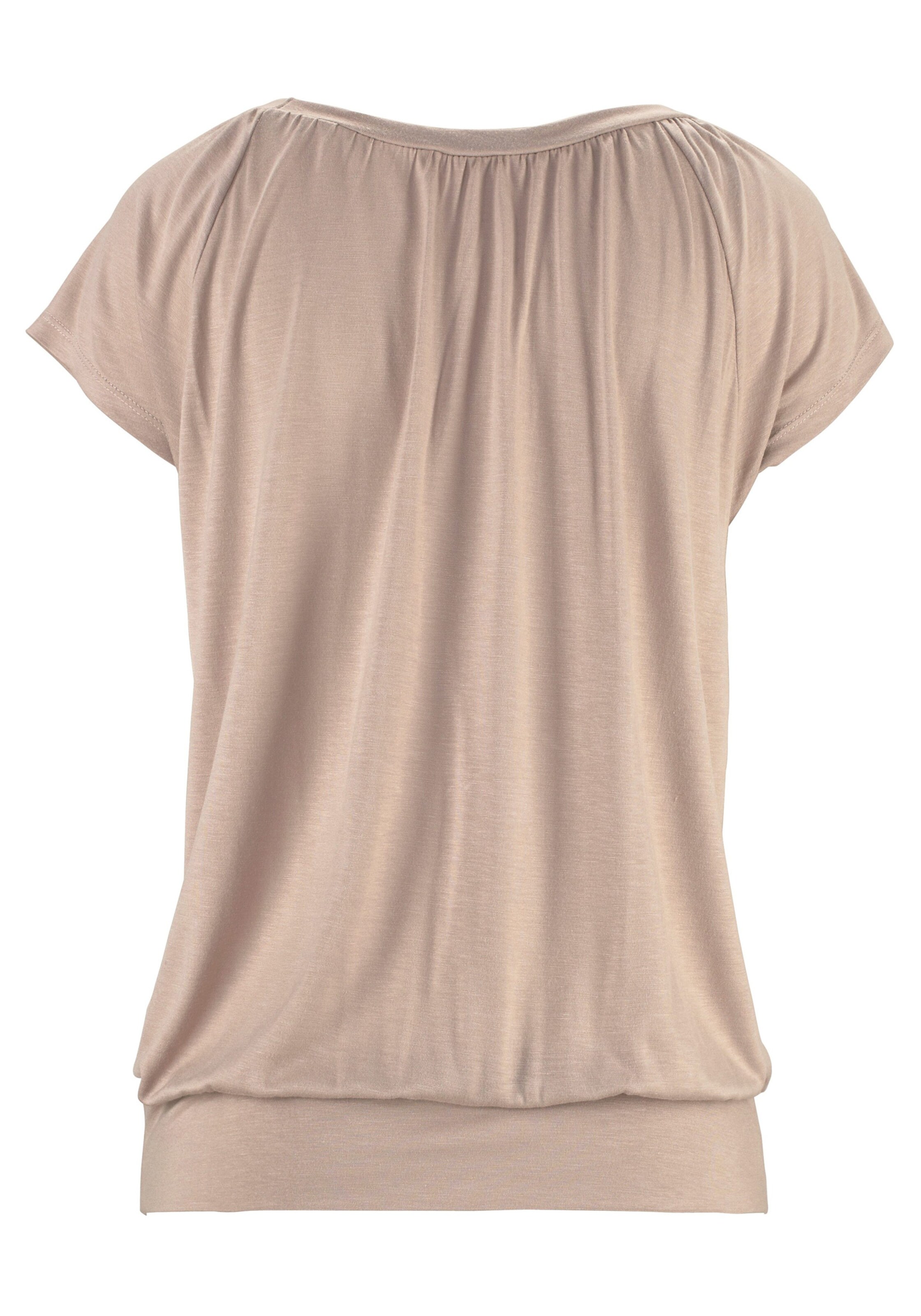 LASCANA V-Shirt in taupe