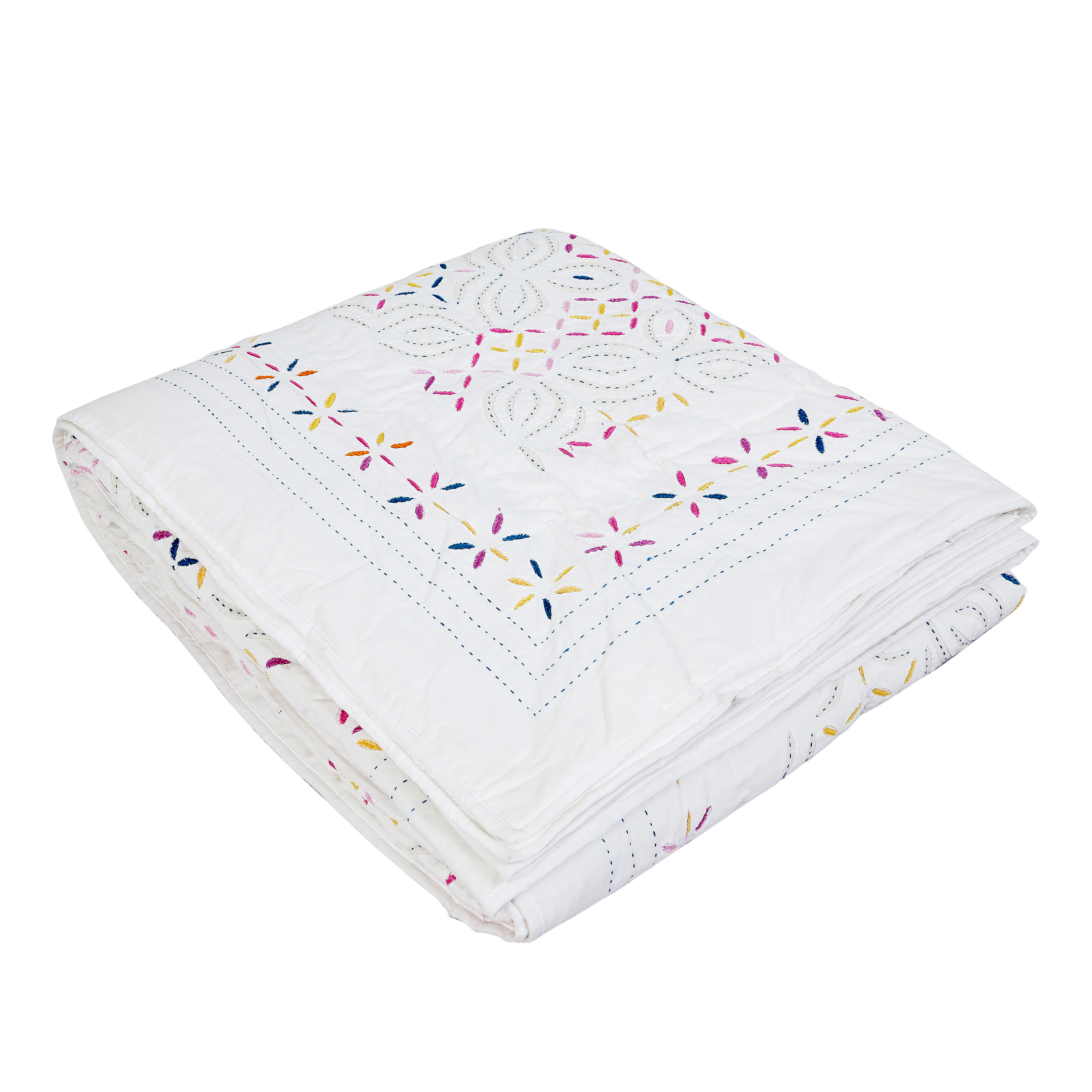 Quilt Applique 230 x 270 cm White