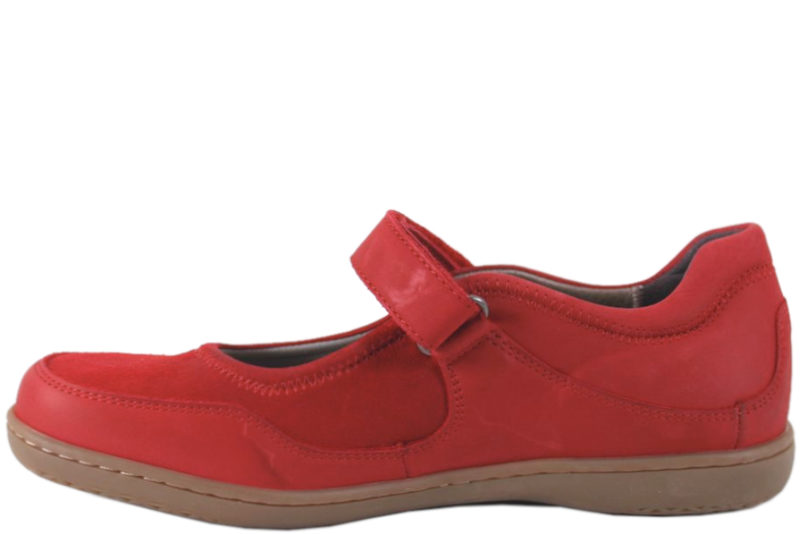 NEW FEET RØD BALLERINA I NUBUCK