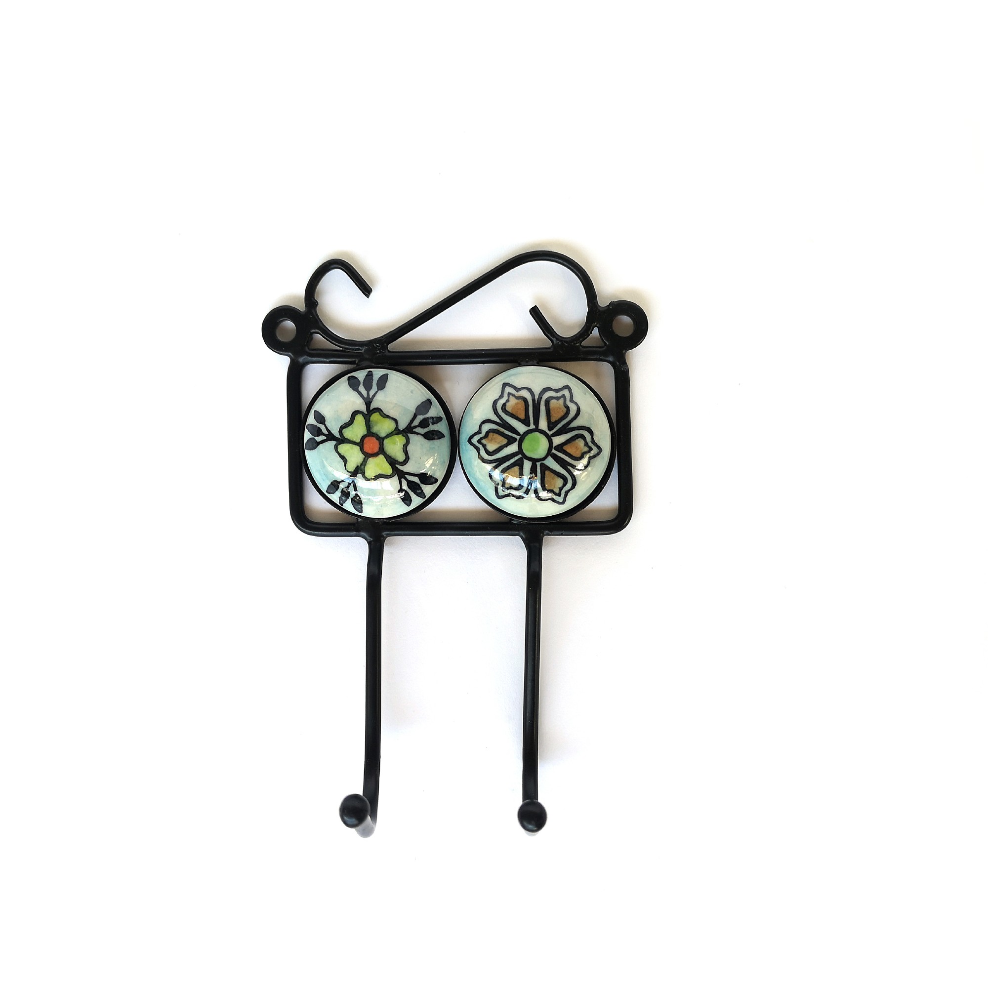 2er Wandhaken, multicolor, T 4,5 cm, B 10 cm, H 15 cm von fischer's lagerhaus