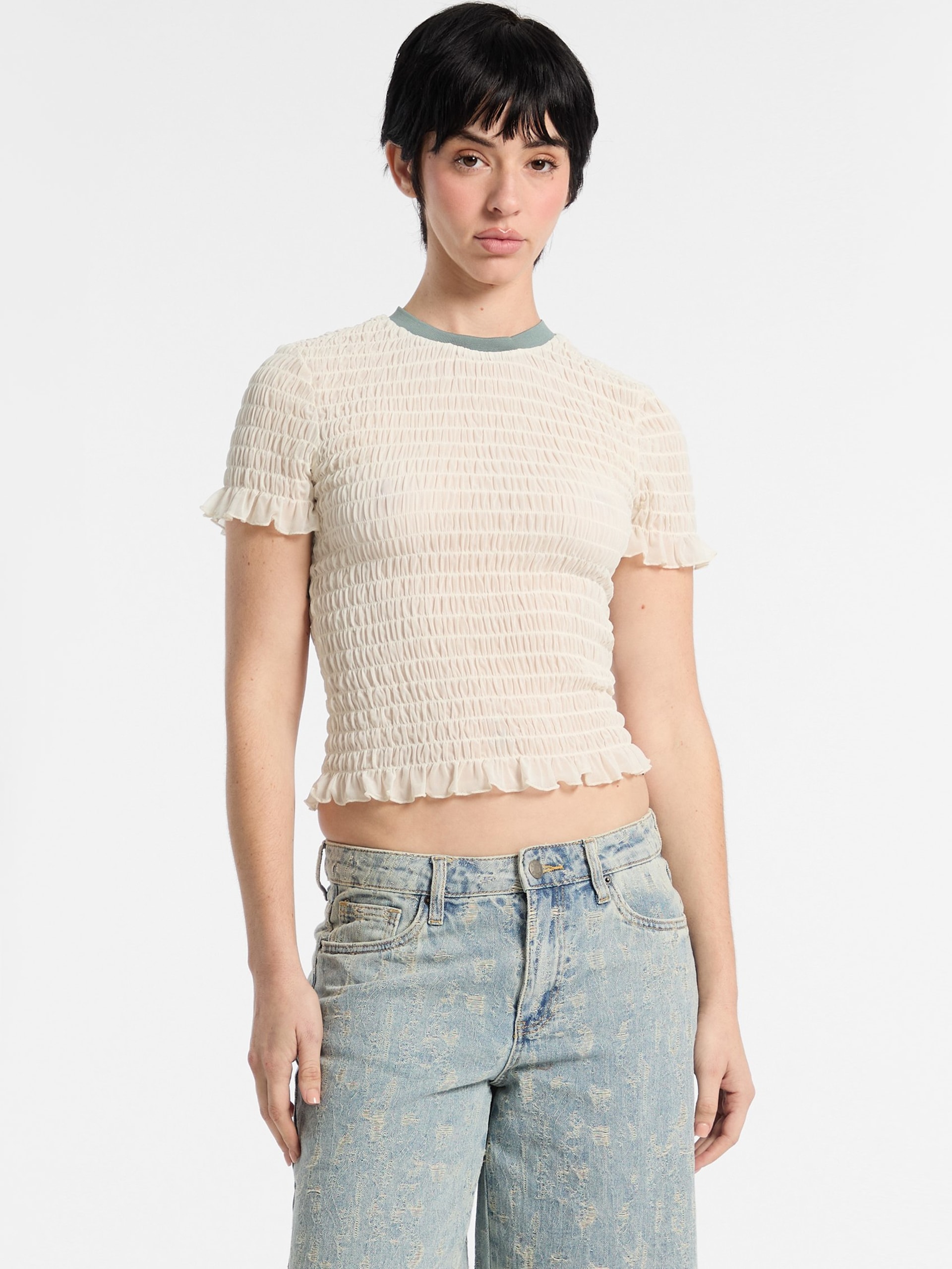 Camiseta de malha franzida GUESS Originals