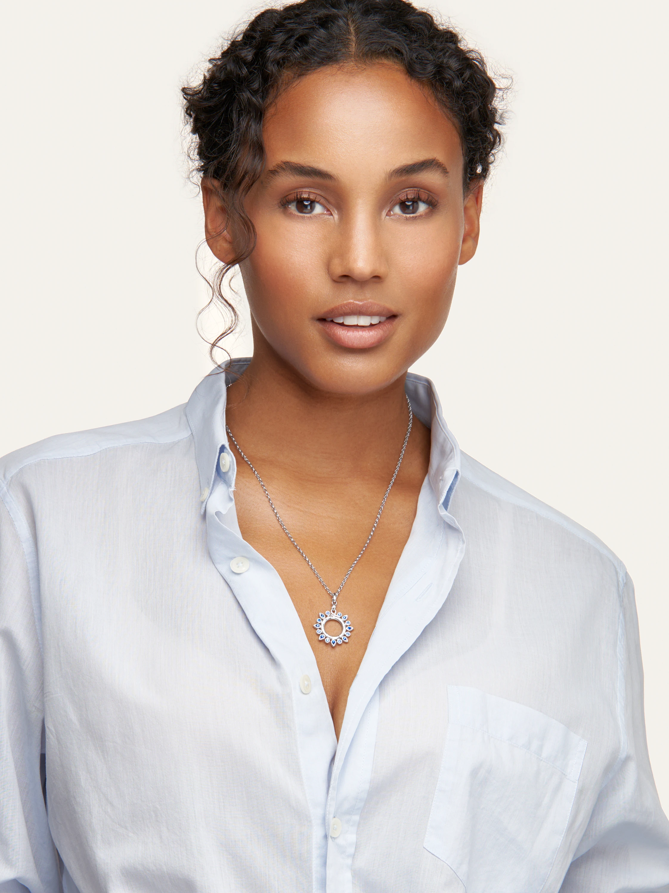 TAMARA COMOLLI Anhänger PENDANT GYPSY 'OCEAN' SUN SMALL 18K Weißgold