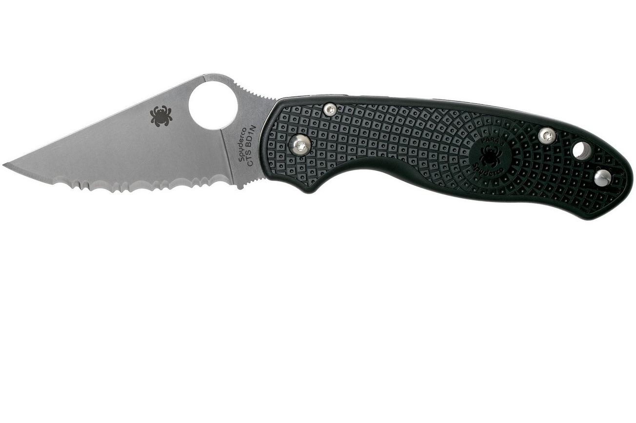 Spyderco Para 3 Lightweight C223PBK serrated FRN CTS-BD1N zakmes