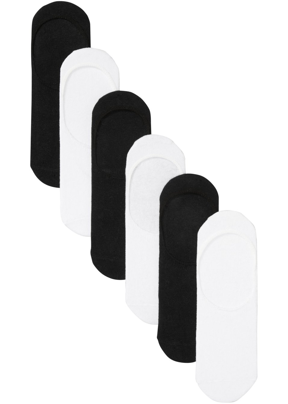 Lot de 6 chaussettes invisibles avec coton et bande silicone