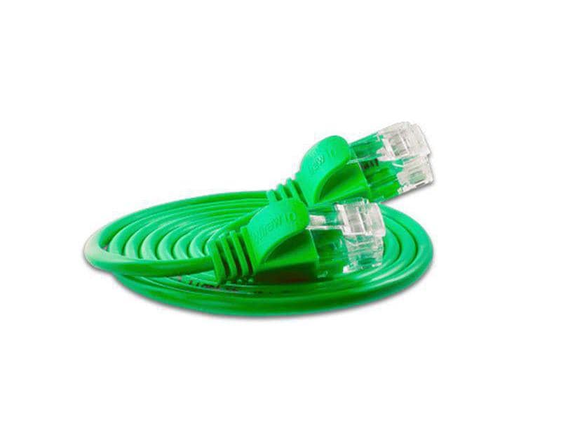 SLIM Slimpatchkabel RJ-45 - RJ-45, Cat 6, UTP, 1 m, Grün Lightpatchkabel rund, ungeschirmtes Twisted-Pair-Kabel (U/UTP) mit Klinkenschutz