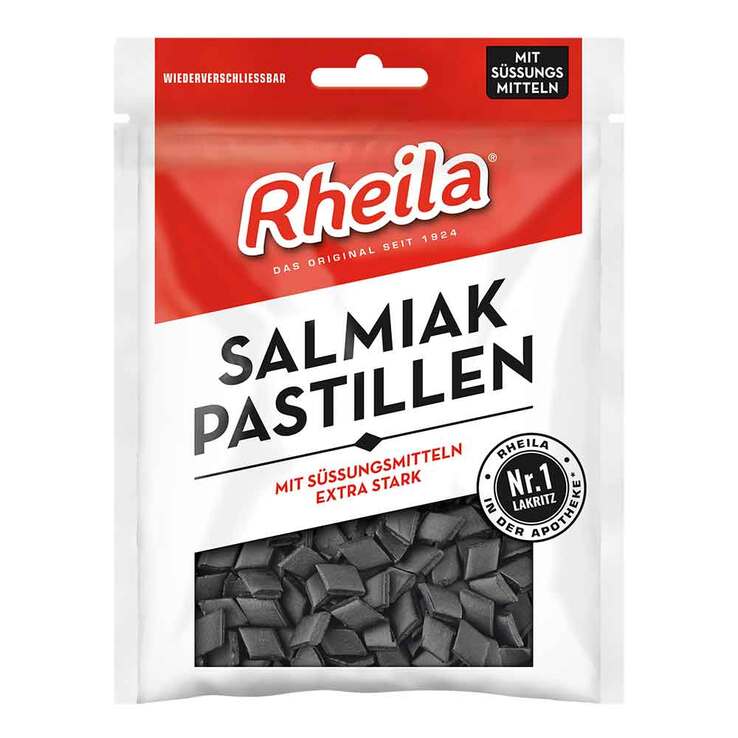 Rheila Salmiak Pastillen zuckerfrei, 90 g