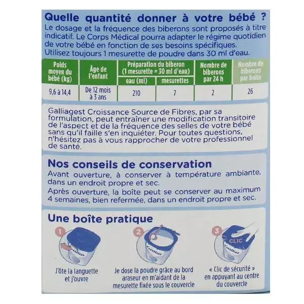 Leite de crescimento Gallia Galliagest 3ª Etapa 900g