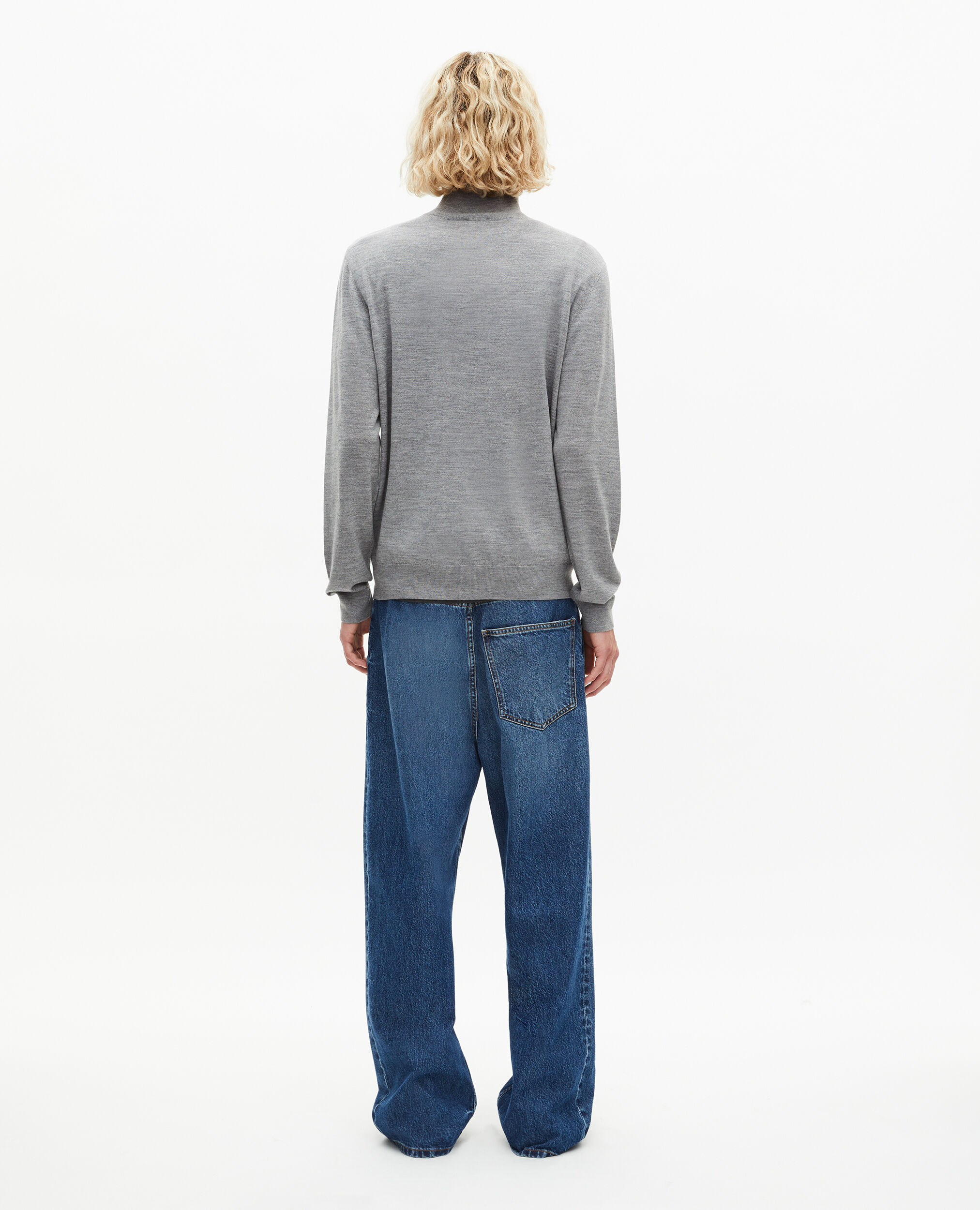 Pull col montant gris