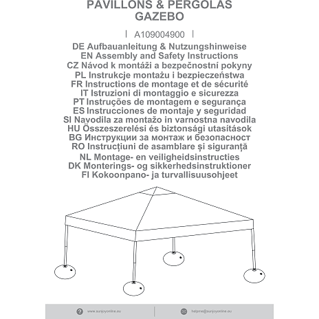 Gran poolpavillon - 300 x 300cm