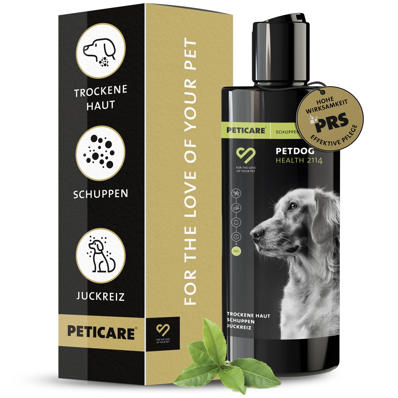 Peticare Anti-Schuppen Shampoo für Hunde, bei Juckreiz & Hautirritationen