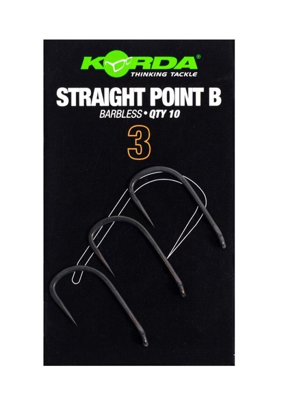 Hameçons carpe sans ardillon Korda Straight Point (10 pièces)