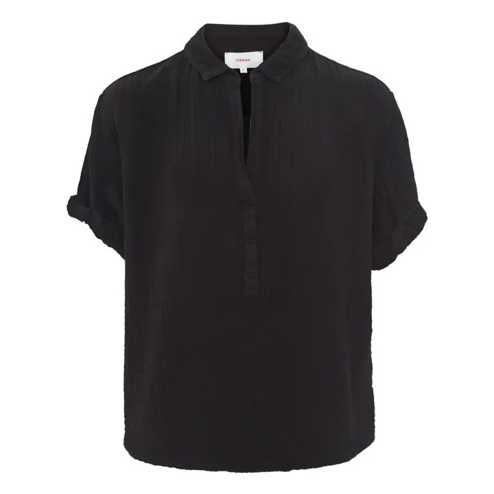 Xirena Blouse Cruz Gaze de Coton | Noir