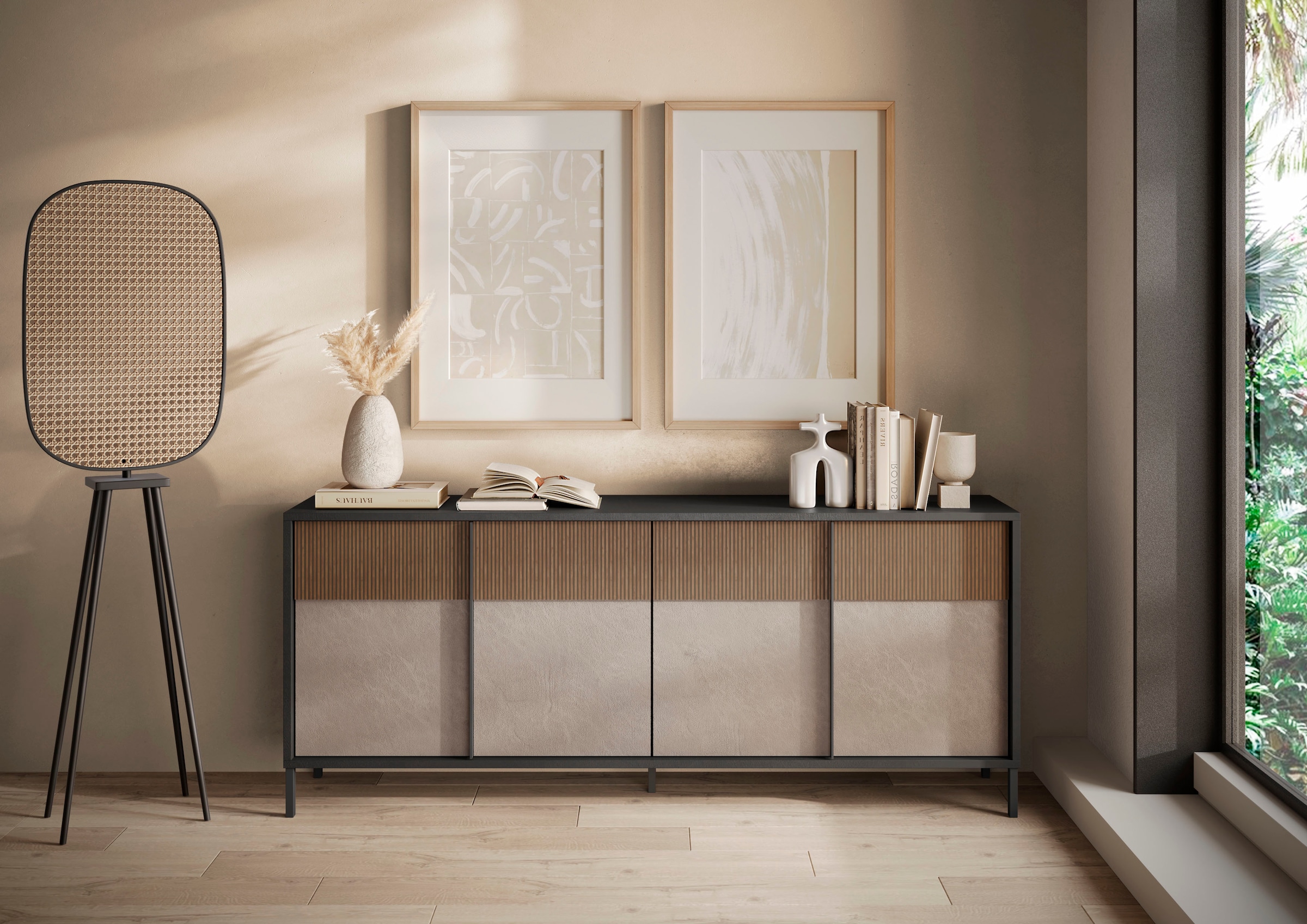 INOSIGN Sideboard »Everest Breite 206 cm, Kommode mit 4 Türen« Anrichte, Soft/Self Closing, Korpus 22 mm