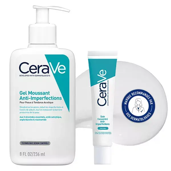 Rotina CeraVe Anti-Acne: Gel Espumante Anti-Acne 236ml e Concentrado Anti-Acne 40ml