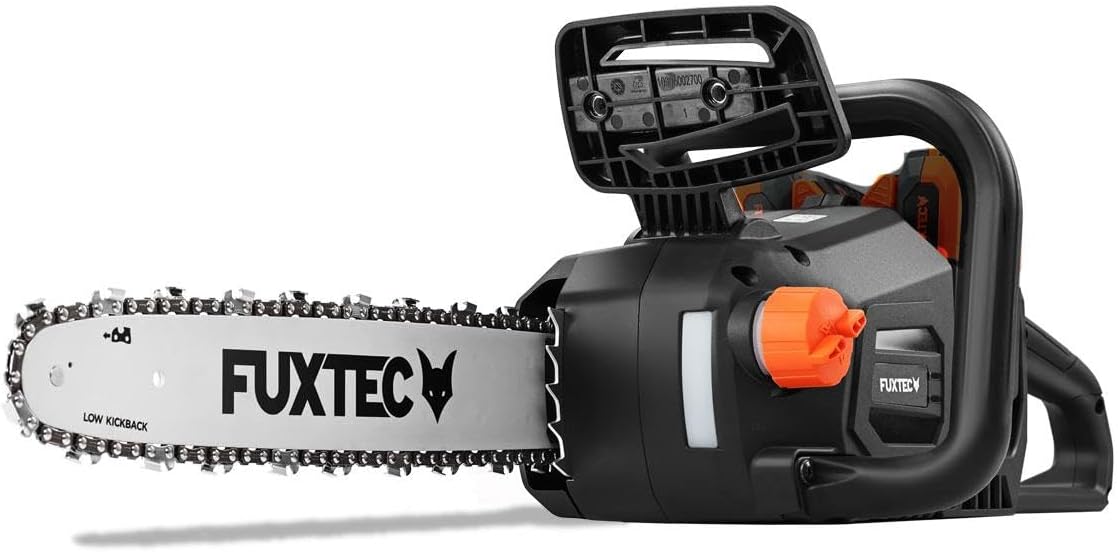 FUXTEC 40V Akku Kettensäge FX-E2KS – 14 Zoll Schwertlänge, 2x20Volt, 4,2 Kg leicht mit einer Kettengeschwindigkeit von 15 m/s