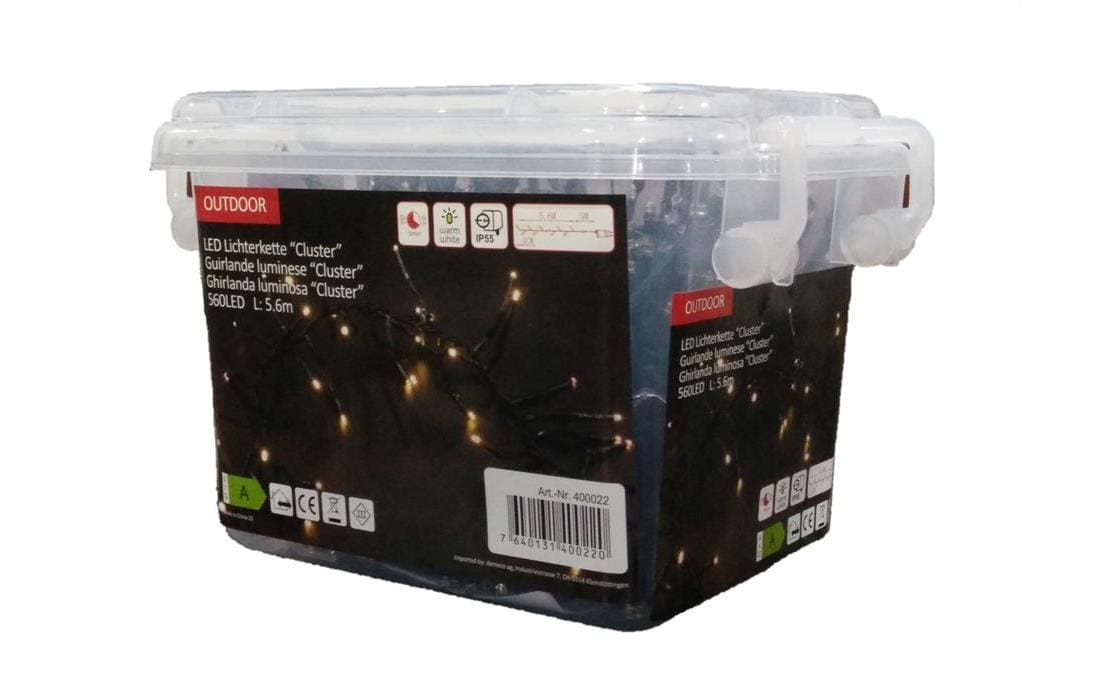 LED-Lichterkette Cluster 560 LED, 5.6 m, OutdoorLED Weihnachts-Lichterkette