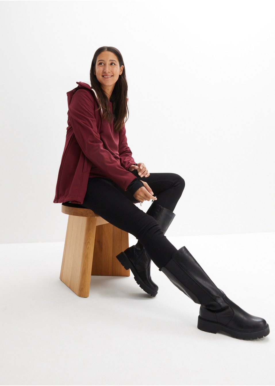 Veste longue softshell fonctionnelle avec polaire peluche