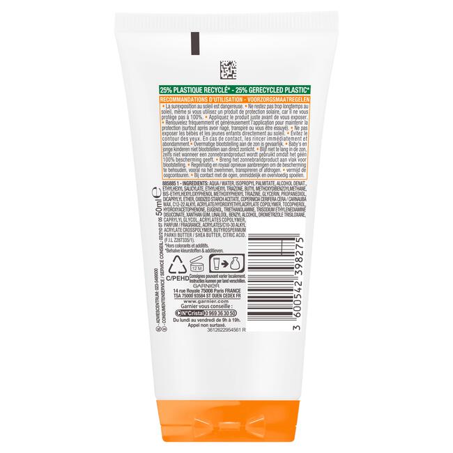 Garnier Ambre Solaire Reisformaat Hydraterende Zonnebrandmelk SPF 50+ 50 ML