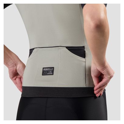 Maillot Manches Courtes Vélo Rogelli Distance II Taupe/Noir Femme