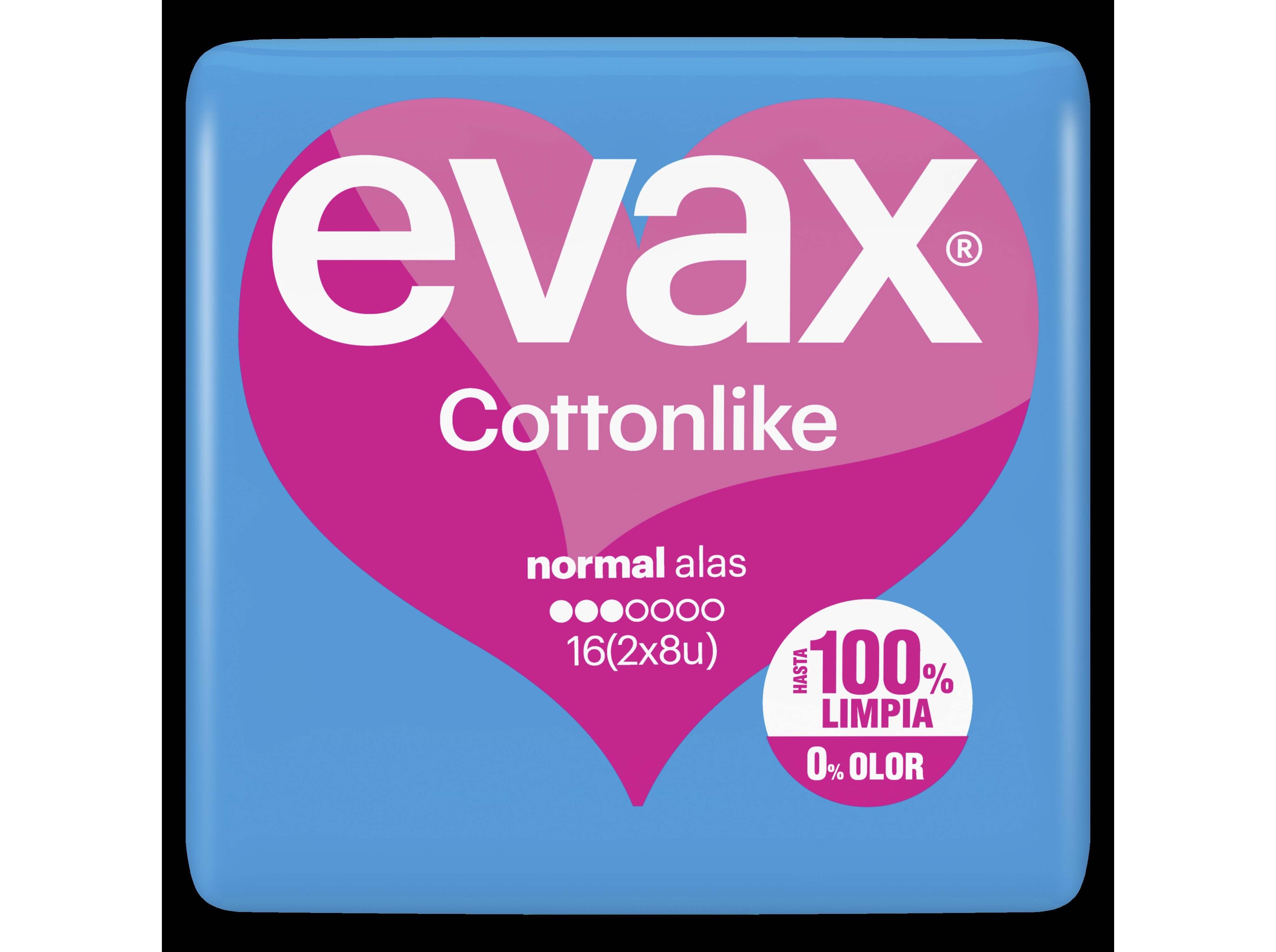 PENSOS HIGIÉNICOS COTTONLIKE NORMAL COM ABAS EVAX 16 UN