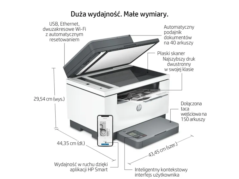 HP LaserJet MFP M234sdw - Multifunktionsprinter - S/H - laser - Legal (216 x 356 mm) (original) - Legal (medie) - op til 29 spm (kopiering) - op til 29 spm (udskriver) - 150 ark - USB 2.0, LAN, Wi-Fi(n), Bluetooth