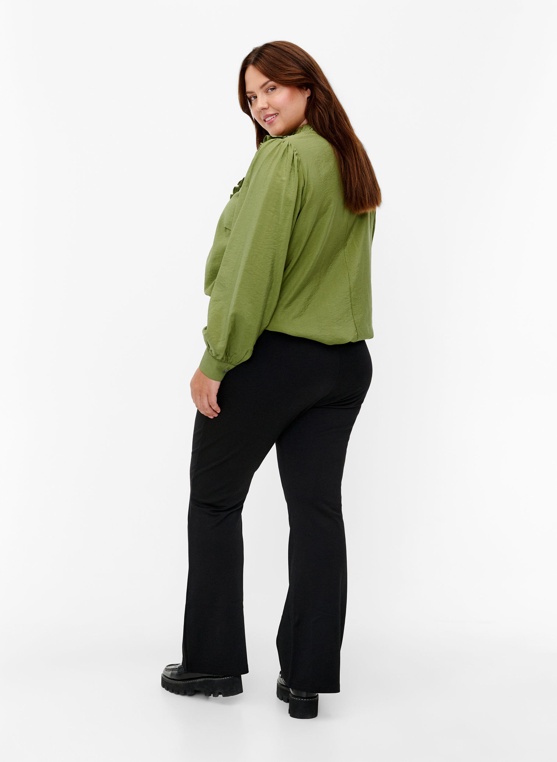 Bootcut bukser i viskosemix