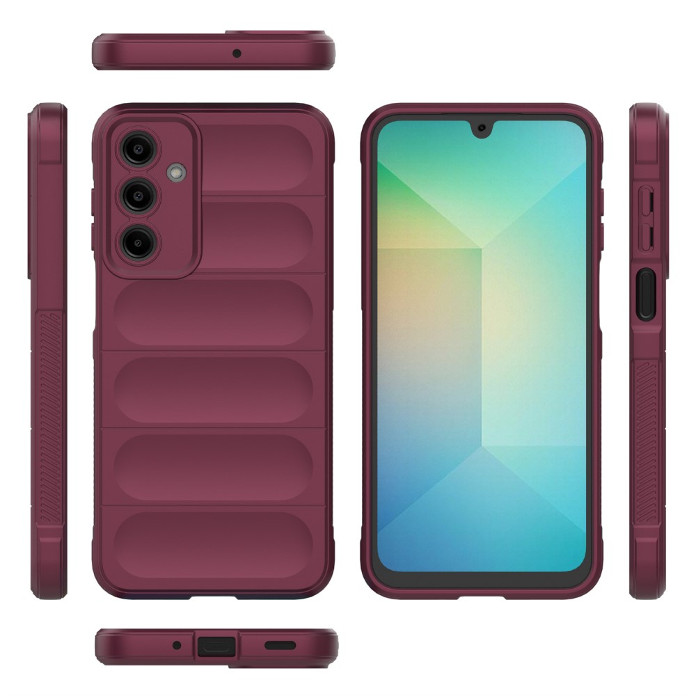 Samsung Galaxy A56 Outdoor Gummi Schutzhülle Anti-Drop - Dunkelrot