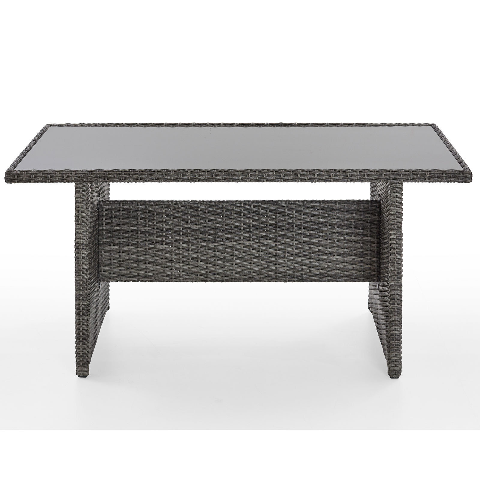 6-teilige Loungegarnitur - dunkelgrau - Polyrattan