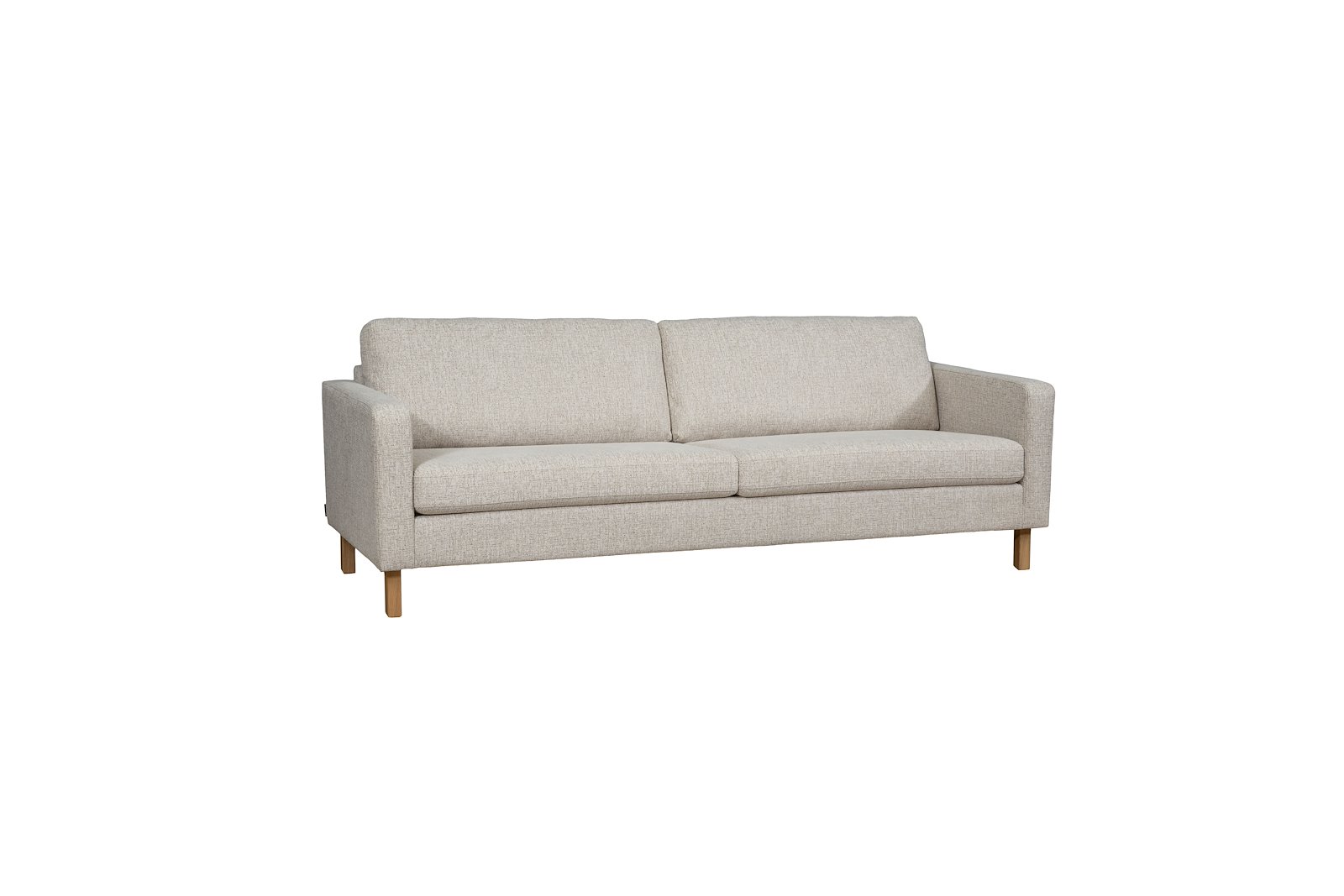 Mandal 3,5-seter Tekstil Nivus 203 Lin Creme. Arm 16, Duo puter, Firkantet ben 16 cm Natur. Skum