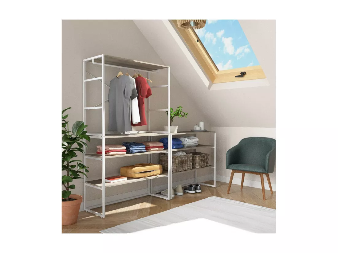 Portants vêtements sous combles modulables - Lot de 3