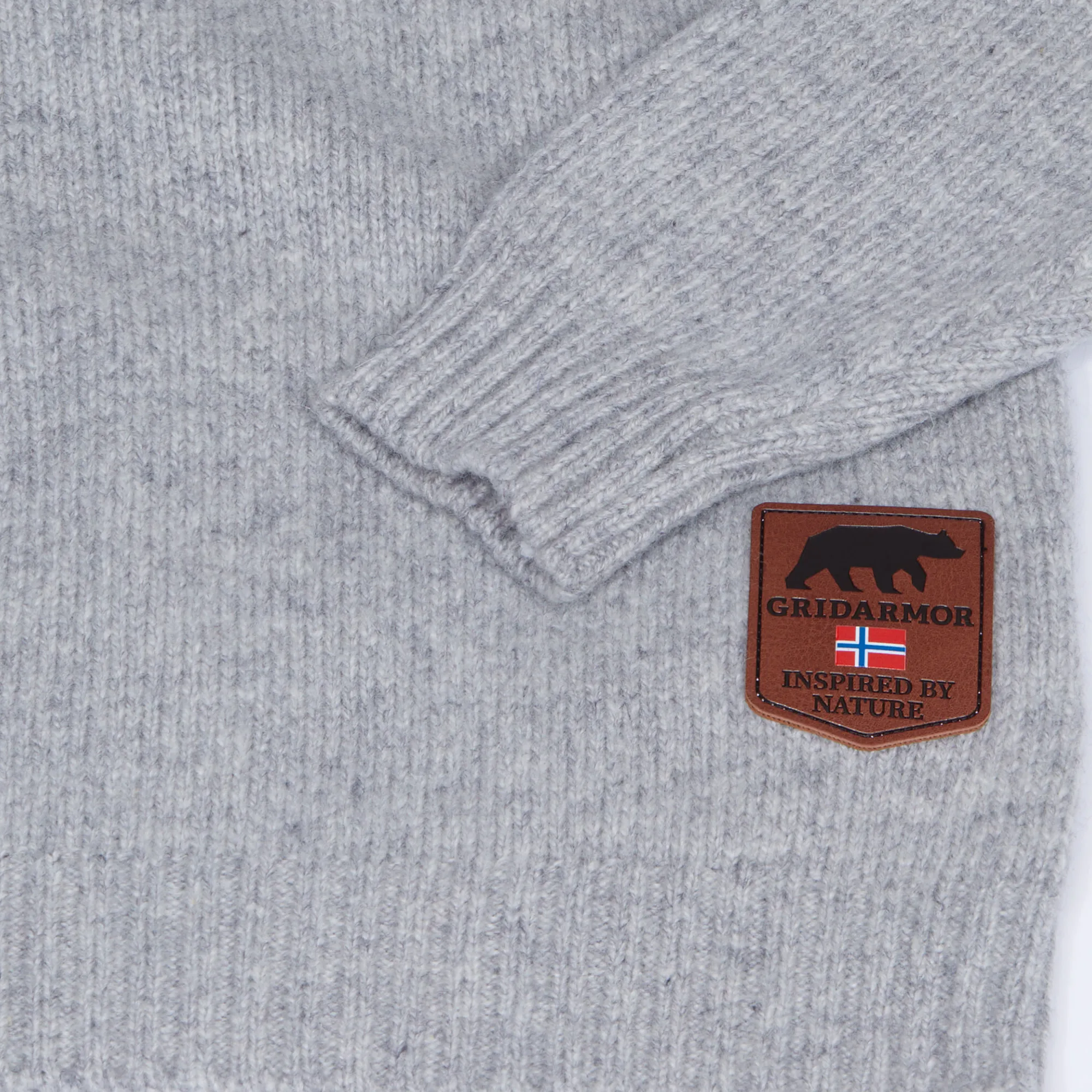 Gridarmor Kids' Snøkrystall Round Neck Ullgenser Light Grey/Dark Navy/White