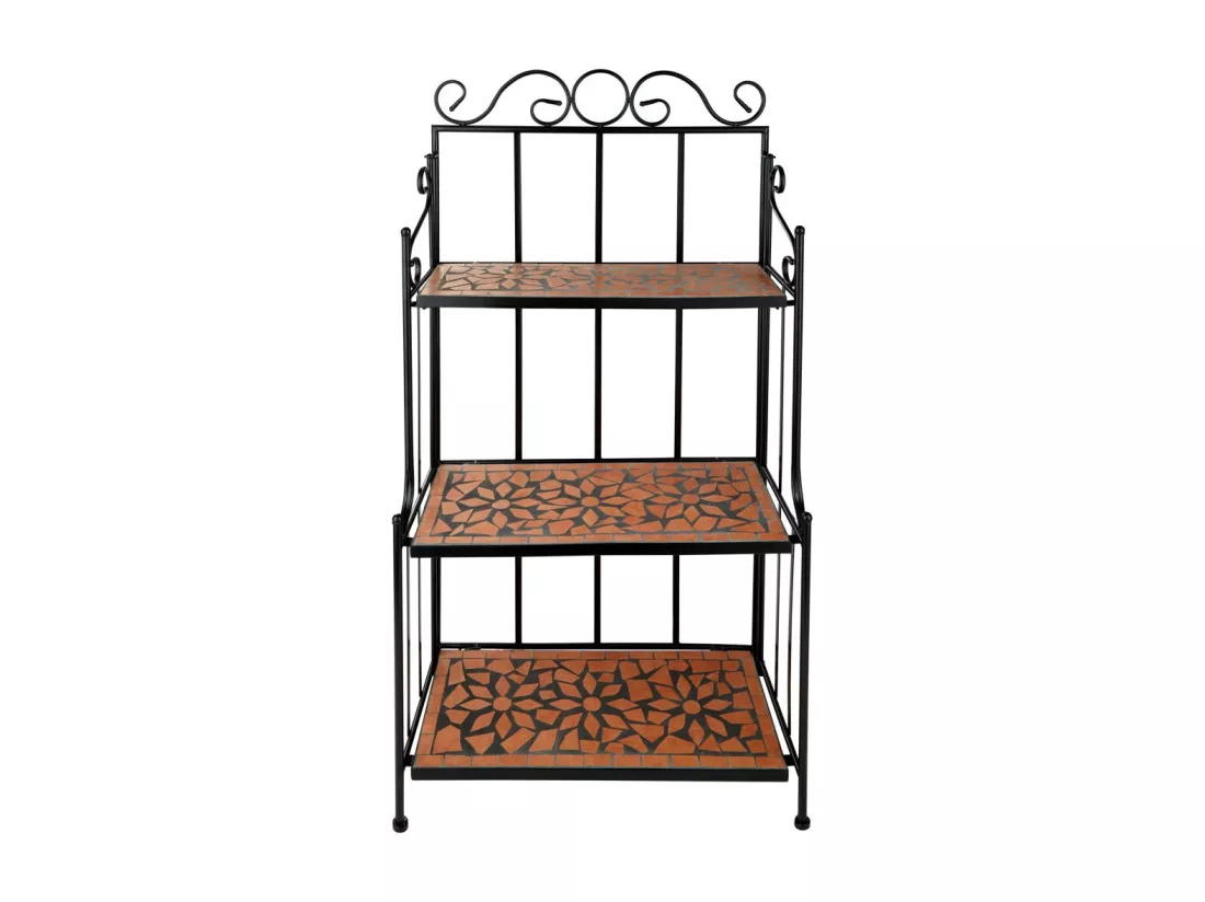Étagère pour plantes mosaïque marron 61 x 29 x 114 cm 2208297