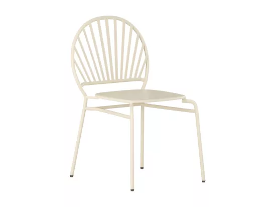 Lot de 2 chaises de jardin empilables en métal - Beige - CEDEIRA de MYLIA