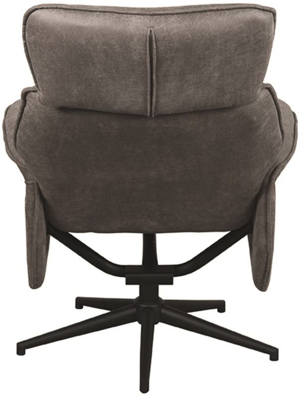 Relaxfauteuil met hocker Taupe Micro Suede CH-73.020 Verdal B77 x D79 x H109 cm