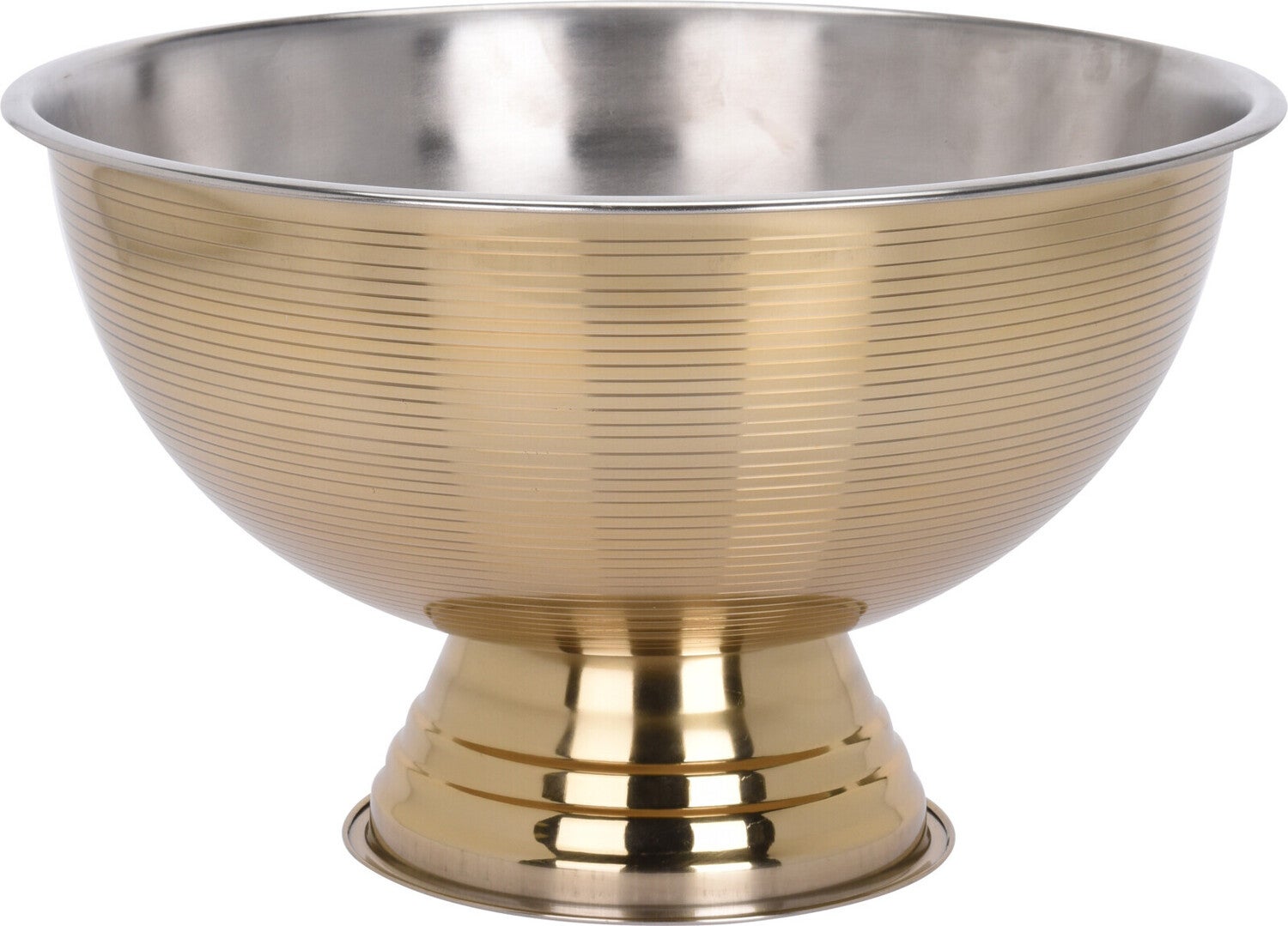 Schaal op voet rvs goud D 39 H 24 cm